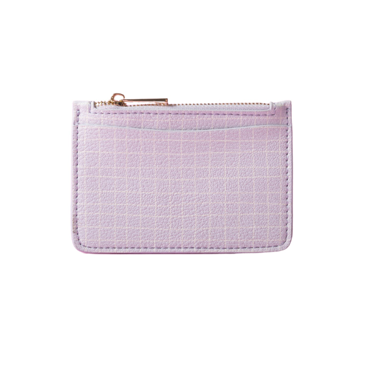 One Of A Kind Card Pouch - Lilac Grid
